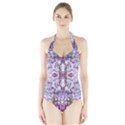 Intricate Lilac Halter Swimsuit View1