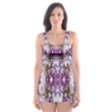 Intricate Lilac Skater Dress Swimsuit View1