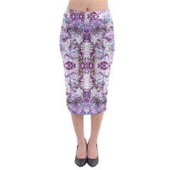 Intricate Lilac Midi Pencil Skirt