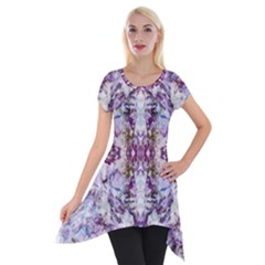 Intricate Lilac Short Sleeve Side Drop Tunic by kaleidomarblingart