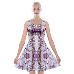 Intricate Lilac Velvet Skater Dress by kaleidomarblingart