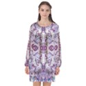 Intricate Lilac Long Sleeve Chiffon Shift Dress  View1