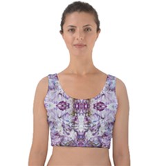 Intricate Lilac Velvet Crop Top by kaleidomarblingart