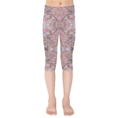 Pink Arabesque Iv Kids  Capri Leggings  by kaleidomarblingart