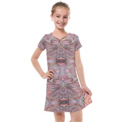 Pink Arabesque Iv Kids  Cross Web Dress by kaleidomarblingart