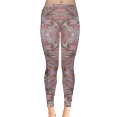 Pink Arabesque Iv Inside Out Leggings by kaleidomarblingart