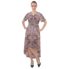 Pink Arabesque Iv Front Wrap High Low Dress