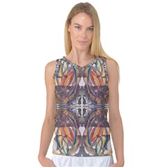 Mixed Media Print Women s Basketball Tank Top by kaleidomarblingart