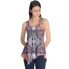 Mixed Media Print Sleeveless Tunic by kaleidomarblingart