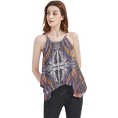 Mixed Media Print Flowy Camisole Tank Top