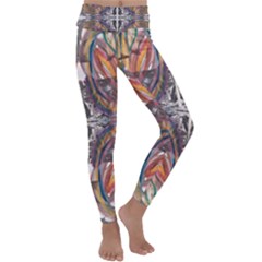 Mixed Media Print Kids  Lightweight Velour Classic Yoga Leggings by kaleidomarblingart