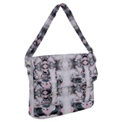 Grey On Pink Marbling Buckle Messenger Bag by kaleidomarblingart