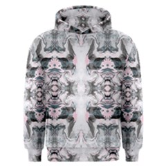 Grey On Pink Marbling Men s Overhead Hoodie by kaleidomarblingart