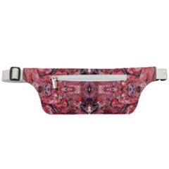 Red Arabesque Active Waist Bag by kaleidomarblingart