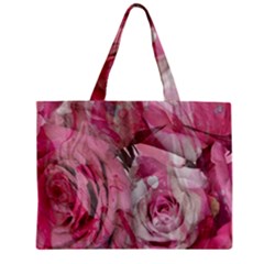 Roses Marbling  Zipper Mini Tote Bag by kaleidomarblingart