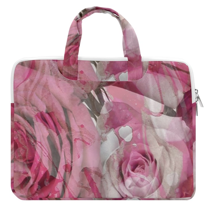 Roses Marbling  MacBook Pro Double Pocket Laptop Bag