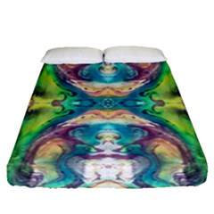 Velvet Repeat Fitted Sheet (queen Size) by kaleidomarblingart