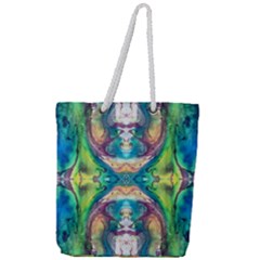 Velvet Repeat Full Print Rope Handle Tote (large) by kaleidomarblingart