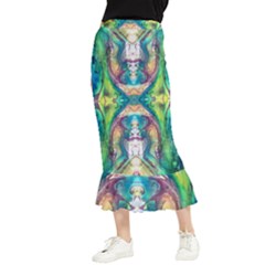 Velvet Repeat Maxi Fishtail Chiffon Skirt