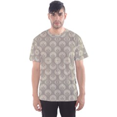 Bright Silver Flowers Motif Pattern Men s Sport Mesh Tee