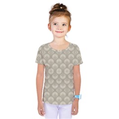 Bright Silver Flowers Motif Pattern Kids  One Piece Tee