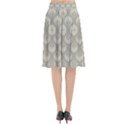 Bright Silver Flowers Motif Pattern Flared Midi Skirt View2