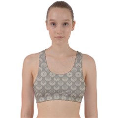 Bright Silver Flowers Motif Pattern Back Weave Sports Bra