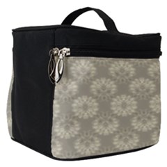 Bright Silver Flowers Motif Pattern Make Up Travel Bag (small) by dflcprintsclothing