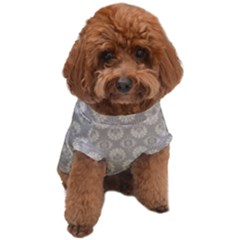 Bright Silver Flowers Motif Pattern Dog T-shirt by dflcprintsclothing