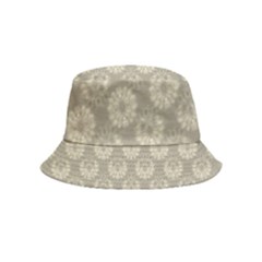 Bright Silver Flowers Motif Pattern Inside Out Bucket Hat (kids) by dflcprintsclothing