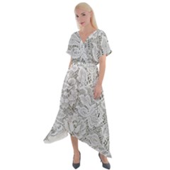 Lacy Cross Front Sharkbite Hem Maxi Dress by LW323