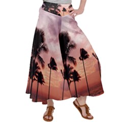 Palm Trees Satin Palazzo Pants by LW323