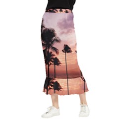 Palm Trees Maxi Fishtail Chiffon Skirt by LW323