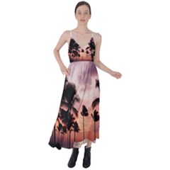 Palm Trees Tie Back Maxi Dress by LW323