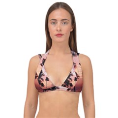 Palm Trees Double Strap Halter Bikini Top by LW323