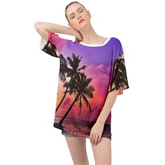 Ocean Paradise Oversized Chiffon Top by LW323