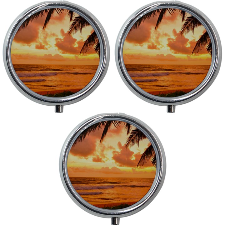 Sunset Beauty Mini Round Pill Box (Pack of 3)