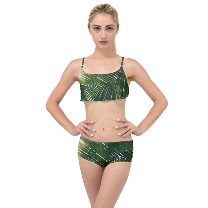 Relaxing Palms Layered Top Bikini Set