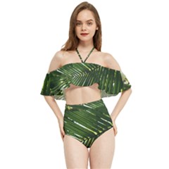 Relaxing Palms Halter Flowy Bikini Set 