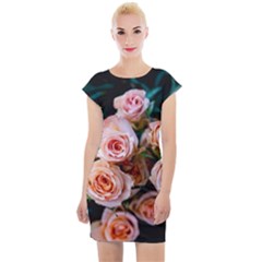 Sweet Roses Cap Sleeve Bodycon Dress by LW323