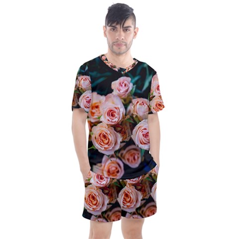 Sweet Roses Men s Mesh Tee And Shorts Set by LW323