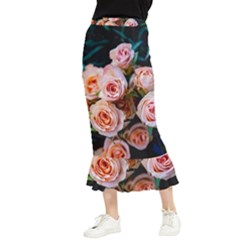 Sweet Roses Maxi Fishtail Chiffon Skirt