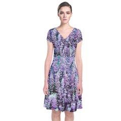 Lavender Love Short Sleeve Front Wrap Dress by LW323