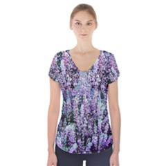 Lavender Love Short Sleeve Front Detail Top by LW323