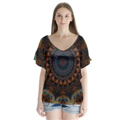 Victory V-neck Flutter Sleeve Top by LW323