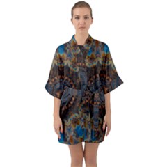 Victory Half Sleeve Satin Kimono  by LW323