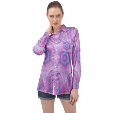 Cotton Candy Long Sleeve Satin Shirt by LW323