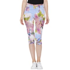 Bloom Inside Out Lightweight Velour Capri Leggings 