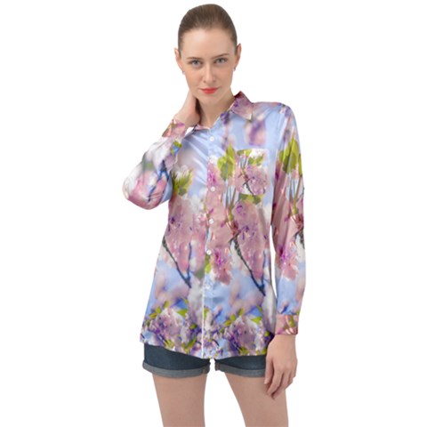 Bloom Long Sleeve Satin Shirt by LW323