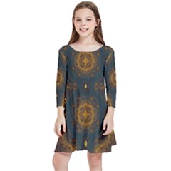 Midnight Romance Kids  Quarter Sleeve Skater Dress